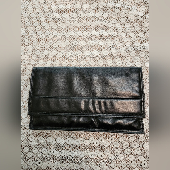 Cara Couture Handbags - Vintage Cara Black Leather Clutch